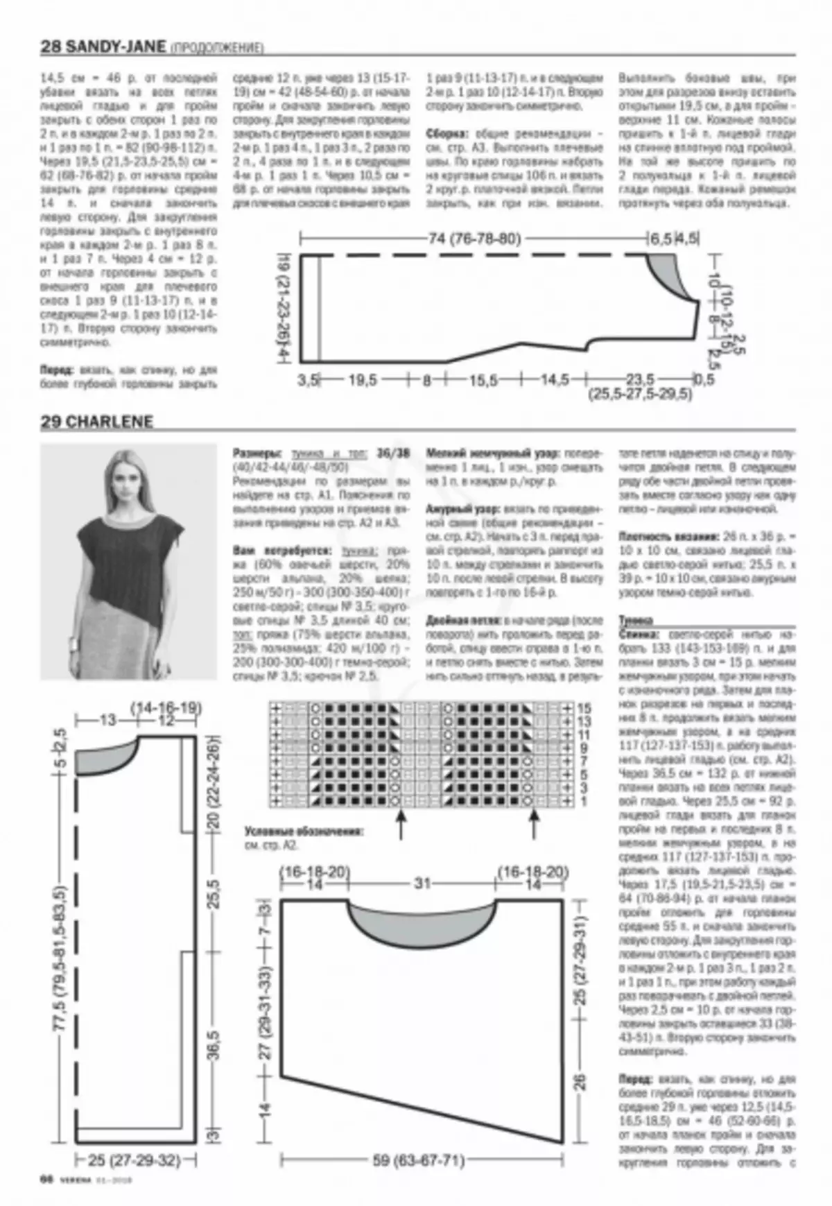 Magazine Verena 1 - 2019. Stickning från Burda