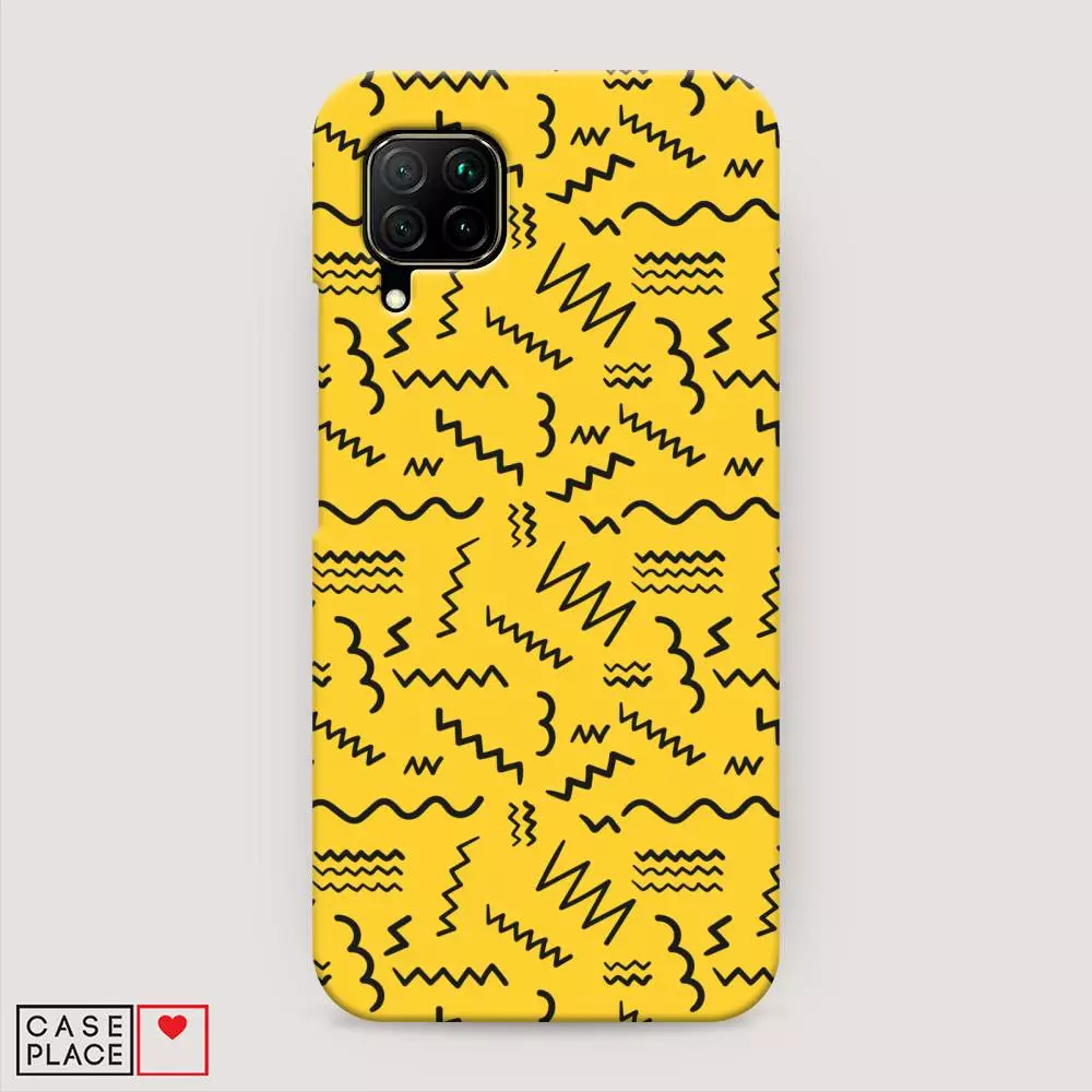 Ziguezagues em um fundo amarelo: design de caso de smartphone