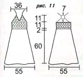 Iluntzean soinekoa Crochet Openwork hartzen du eskemekin