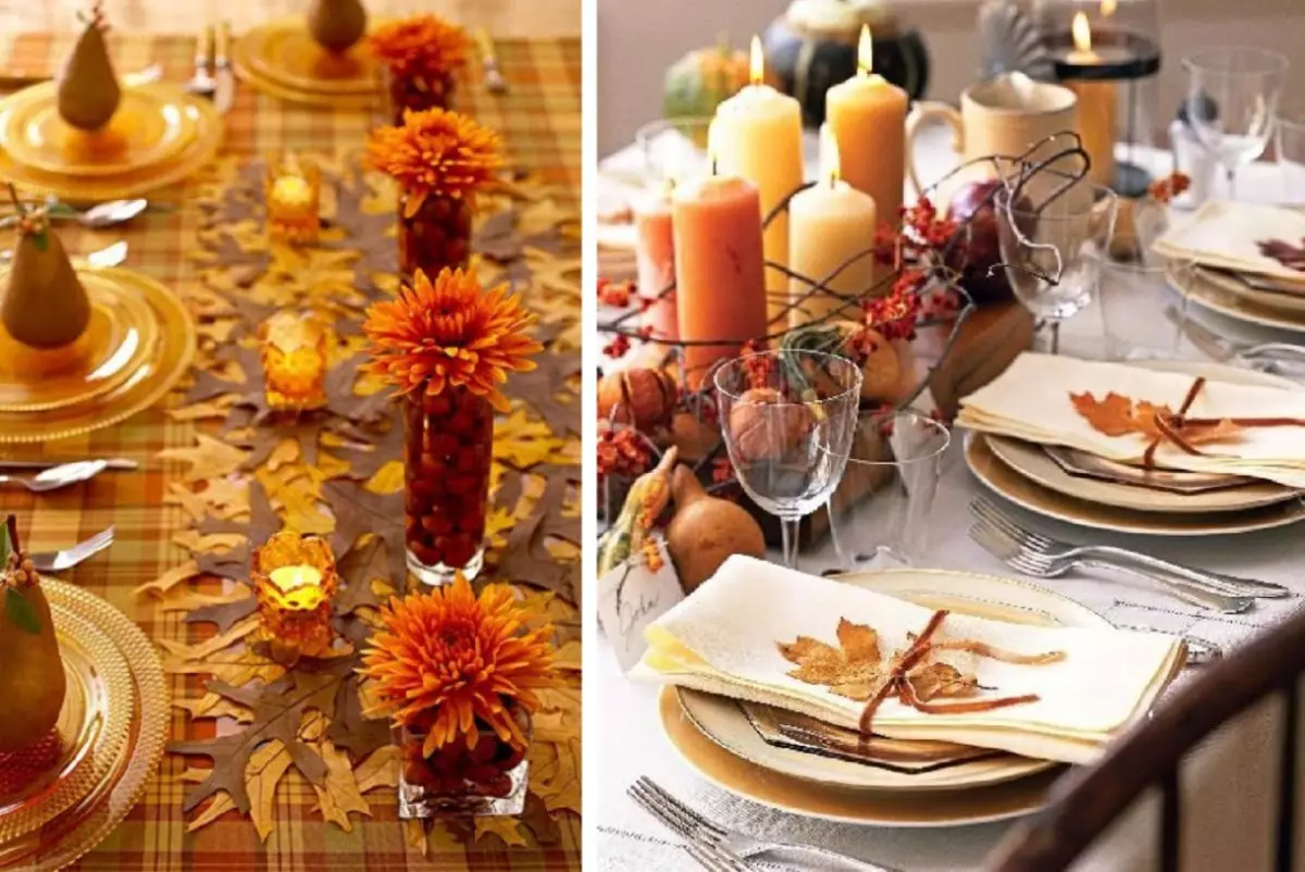 Настройка на масата в есенния стил