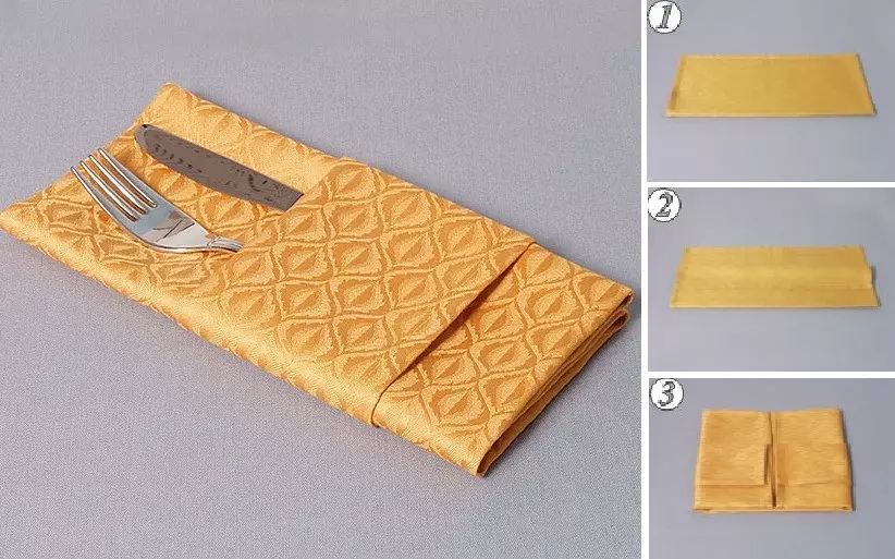 Kako zložiti prtičke vodoravno vrečko