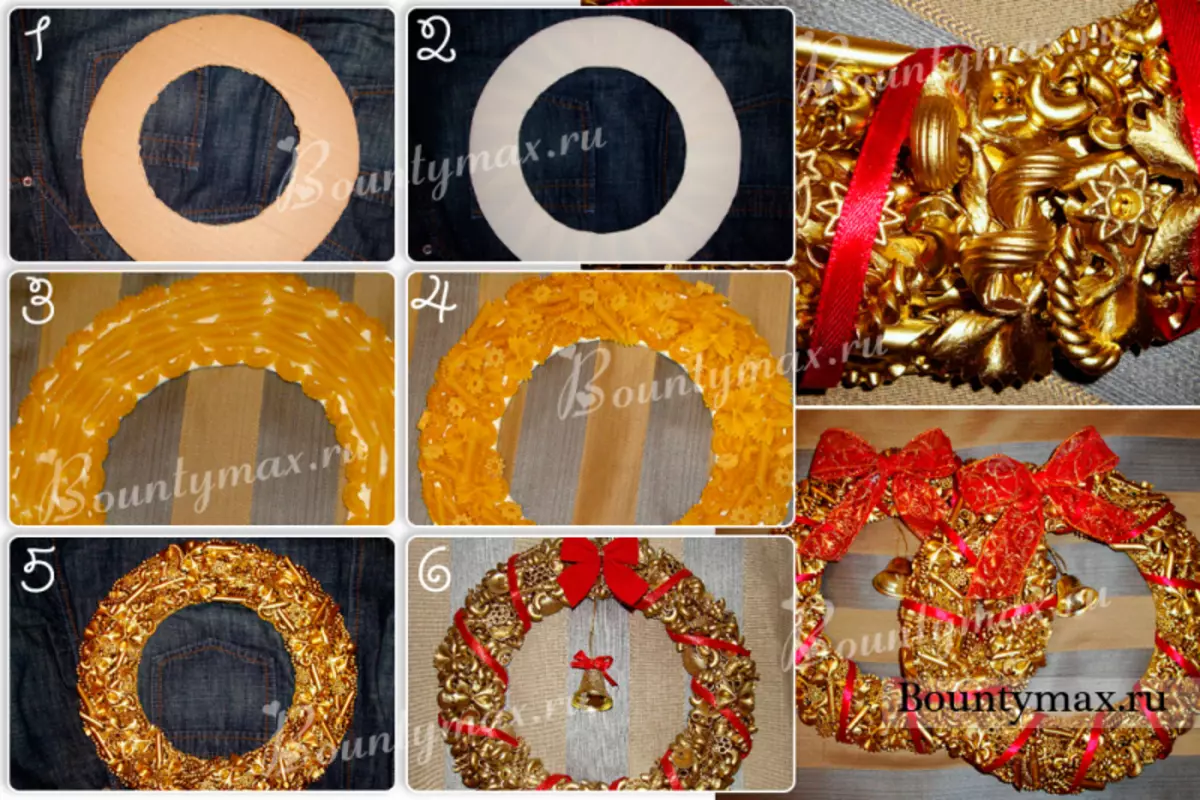如何用自己的手製作聖誕花環：逐步的主班與照片