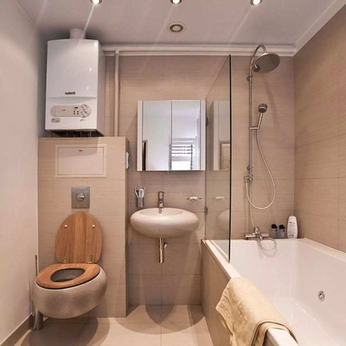 Interiér malé koupelny (30 fotografií)