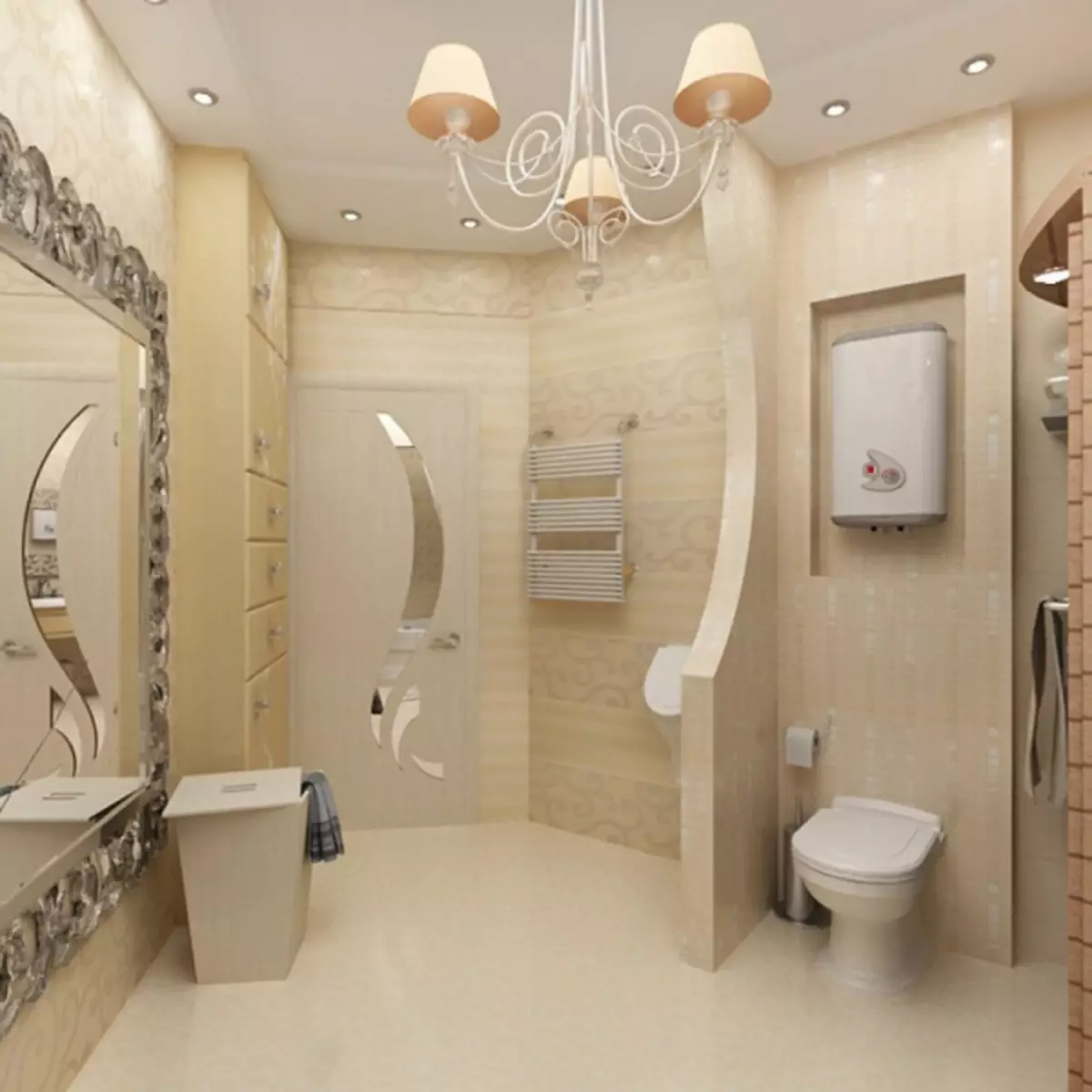 トイレと組み合わせたバスルームのインテリア：小さなスペースで美しく実用的な方法（38枚の写真）