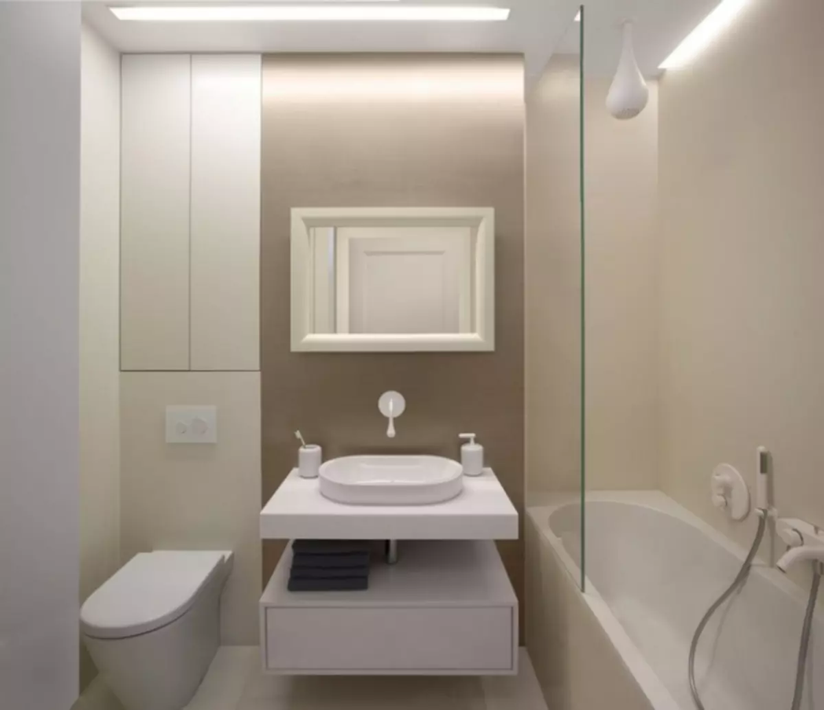 Badezimmerinnenraum in Kombination mit WC: Wie man schön und praktisch auf kleinem Raum (38 Fotos) zu tun (38 Fotos)