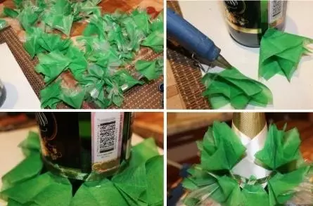 Kako napraviti božićno drvce od bombona sa vlastitim rukama i bocama šampanjca sa videom