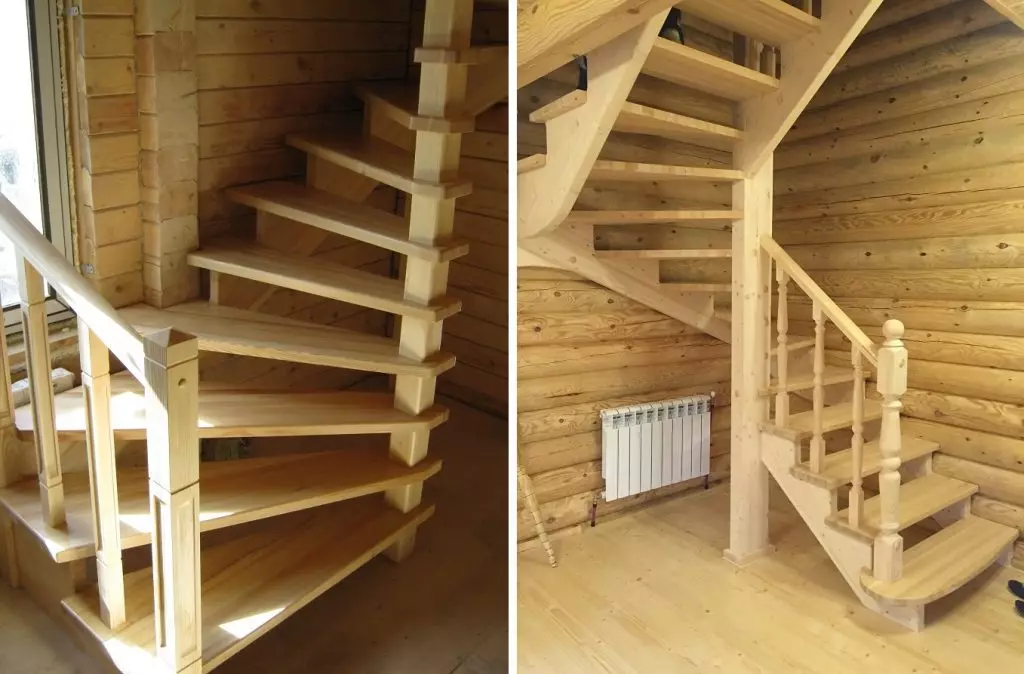 Дървено стълбище с стъпки