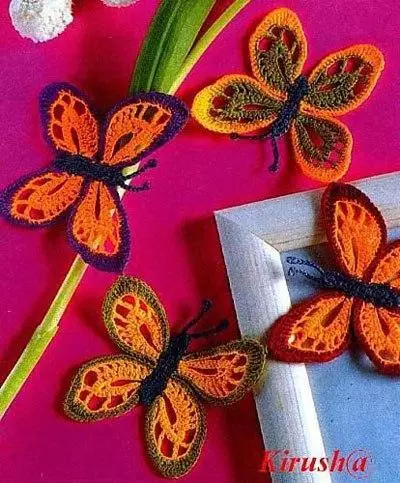 Crochet butterfly - 100 nga mga laraw ug mga paghulagway