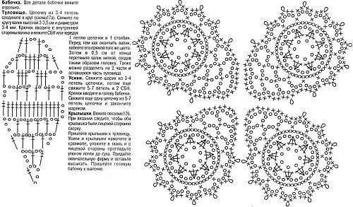 Crochet Butterfly - 100 Schemes and Descriptions