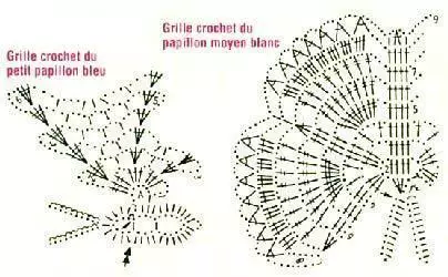 Crochet ಬಟರ್ಫ್ಲೈ - 100 ಸ್ಕೀಮ್ಸ್ ಮತ್ತು ವಿವರಣೆಗಳು