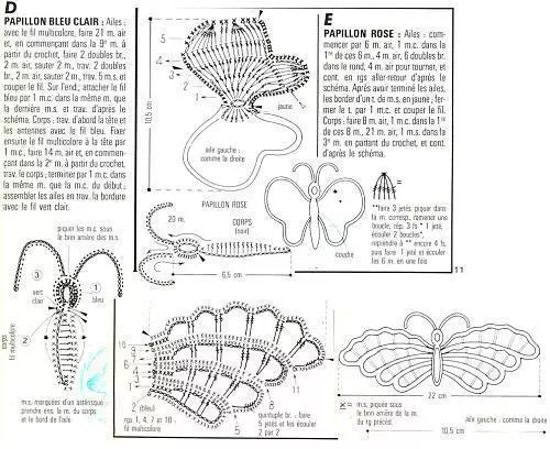 Crochet butterfly - 100 nga mga laraw ug mga paghulagway