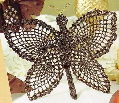 Horgolt pillangó - 100 sémák és leírások