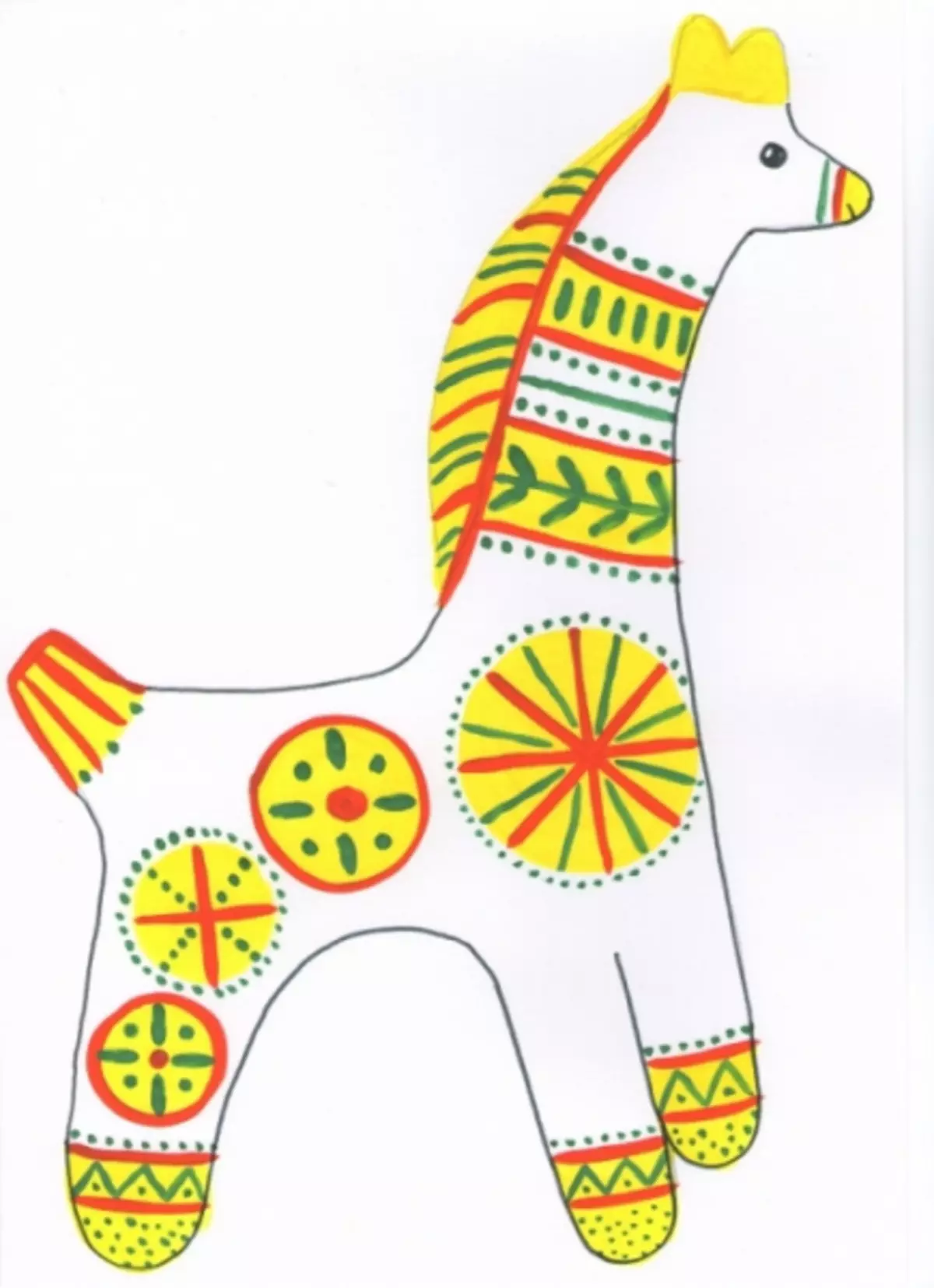 Филимоновская роспись лошадь