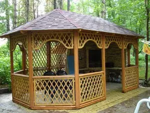 Gazebo with mangal do it yourself: drawings, photos and videos