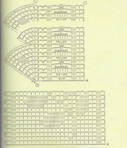 The scheme of a rectangular crochet tablecloth with a description for beginners