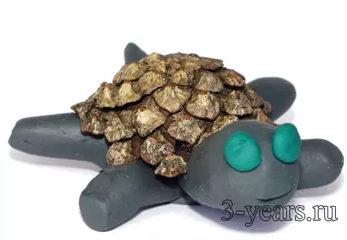 Turtle bëjnë atë vetë nga kone dhe goma me foto dhe video