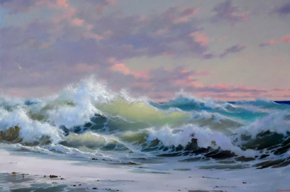 Meisterklasse auf Malereibutter für Anfänger: Landschaft und Meer mit Video