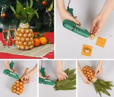 New Year's gifts do it yourself from candies and paper with photos
