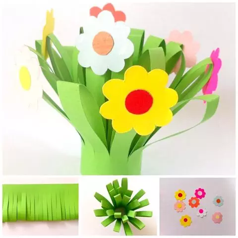 A artesanía de primavera en xardín de infancia faino vostede mesmo de servilletas e cartón