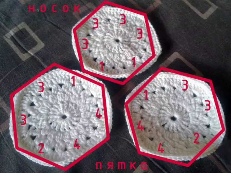 অনুভূত insole উপর crochet sneakers: বিবরণ এবং ভিডিও সঙ্গে স্কিম