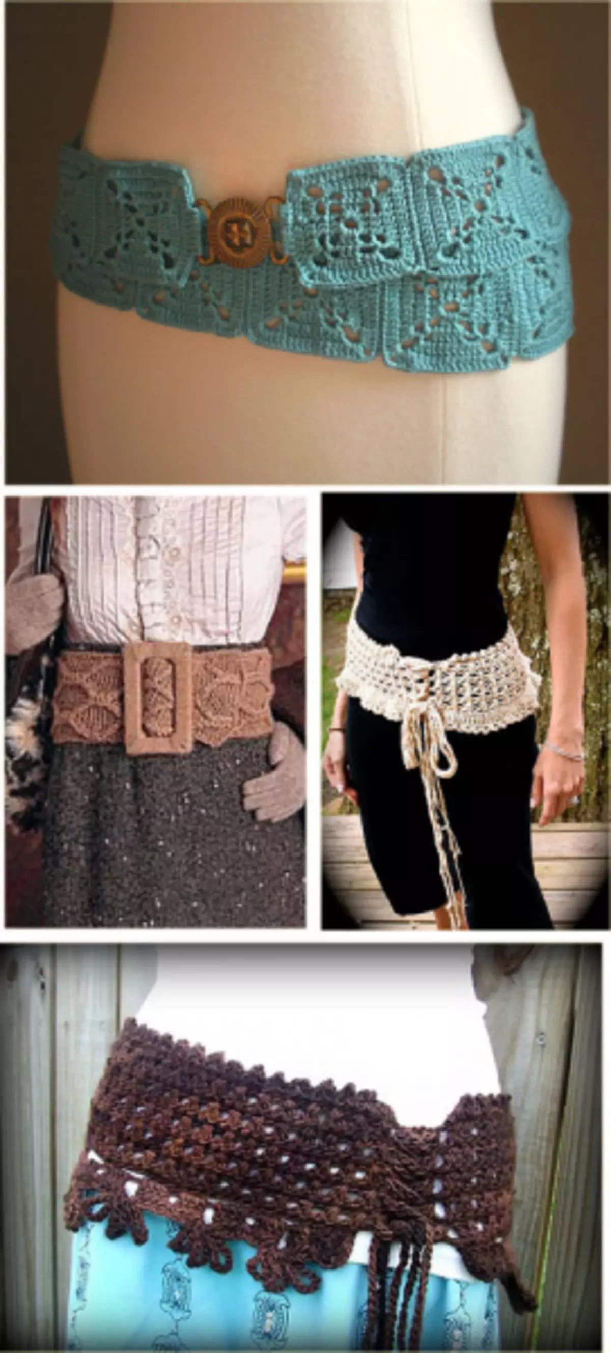 Cintura all'uncinetto: schema e descrizione dell'accessorio su un vestito con una foto e un video