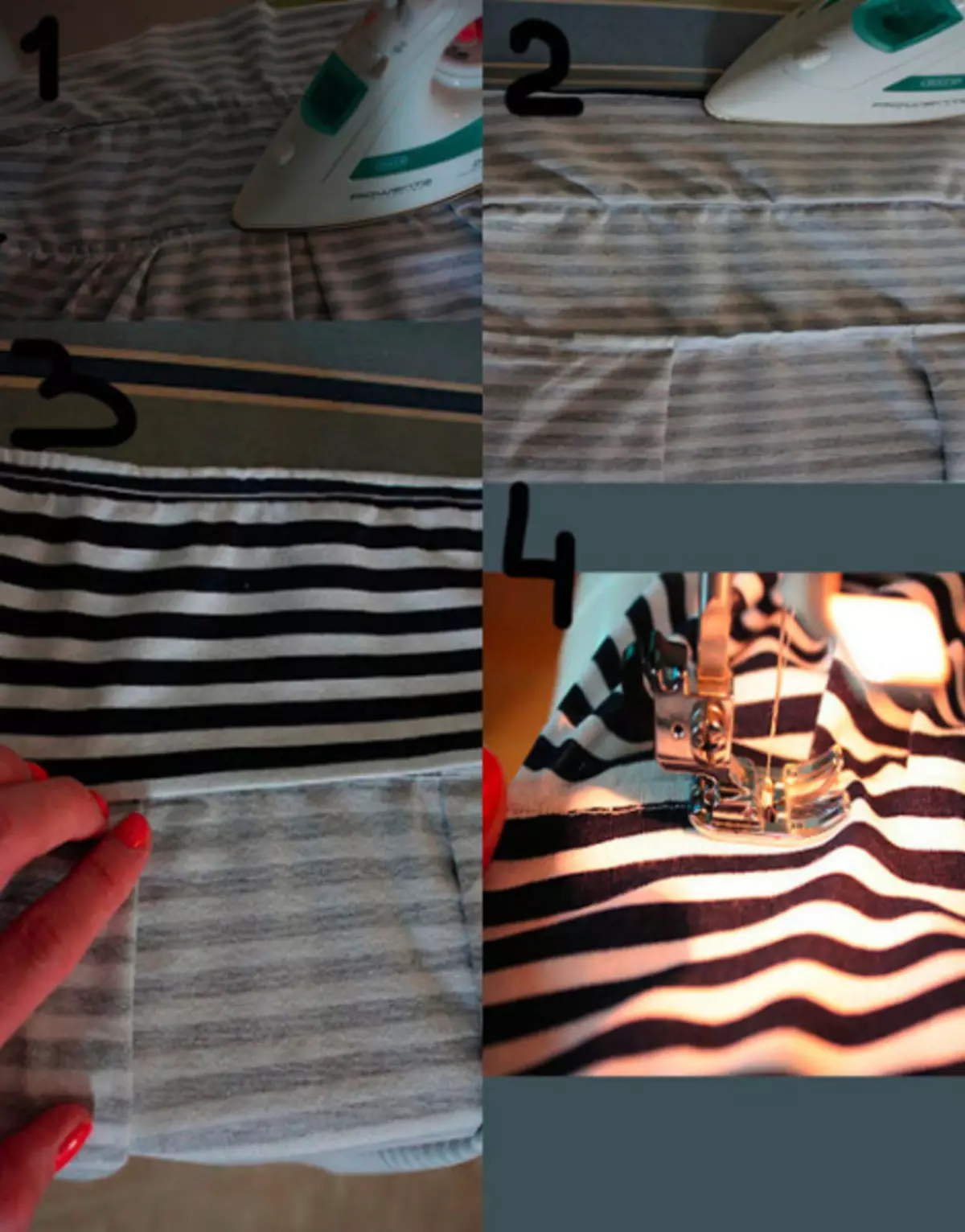 夏の縞模様のスカートを縫う方法