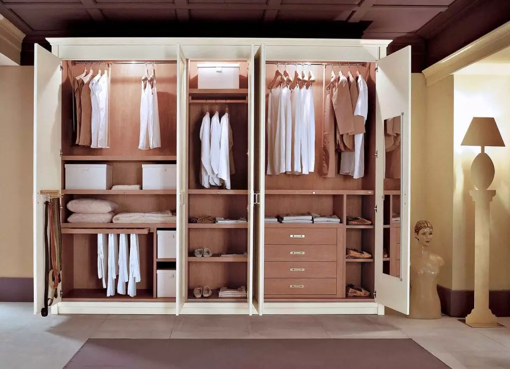 Wardrobe Wardrobe hamwe nimiryango ya Swing