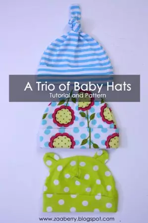 Cách may một chiếc mũ cho trẻ sơ sinh: hoa văn với mô tả cắt và may