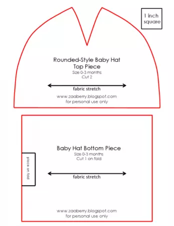 Як пашыць шапачку для нованароджанага: форма з апісаннем па кройцы і шыццю