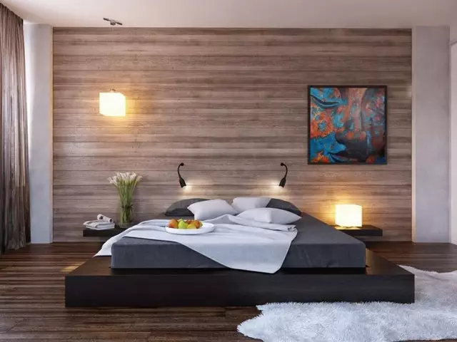 Hëlze Wand am Interieur - Tipps fir Eco-Stil ze kreéieren (38 Fotoen)