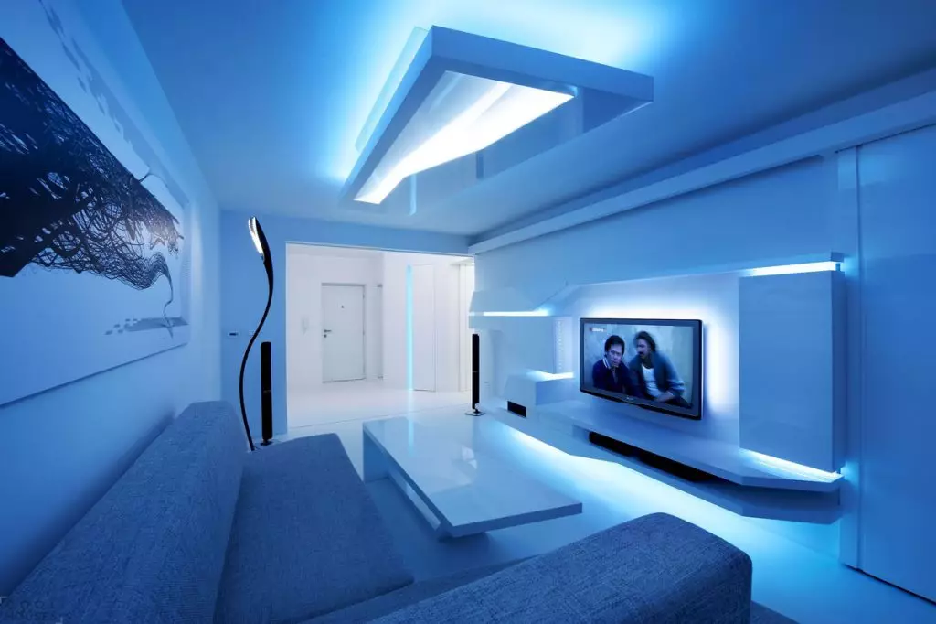 LED lighting in the interior of the apartment