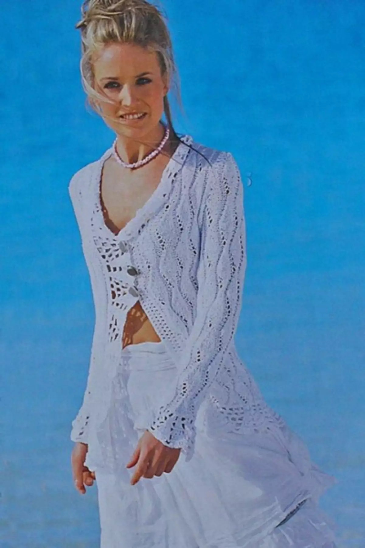 Summer Openwork Blouse with Lace Crochet