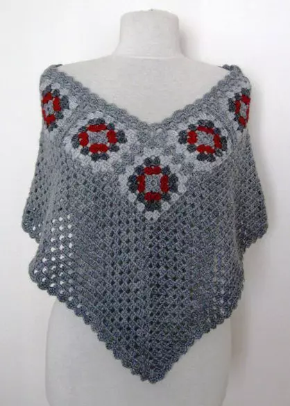 PONCHO Crochet: Cov Lus Qhia Ua Yeeb yaj duab rau cov neeg laus uas muaj kev knitting