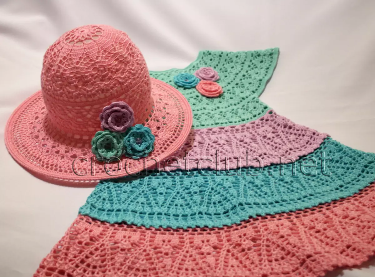 Lengen crochet wulu kanggo gaun bayi nganggo diagram lan video