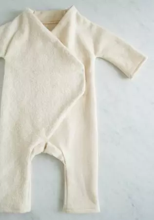 The pattern of overalls for a newborn with a mini master class