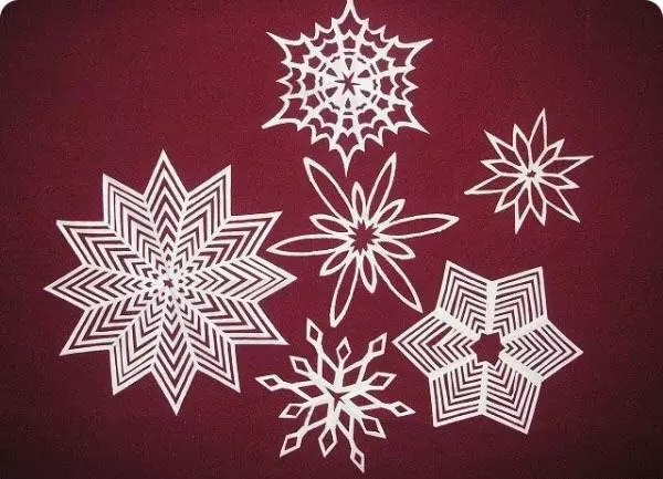 How to cut beautiful paper snowflakes stages: Schemes with video