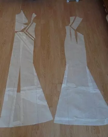 How to sew an evening dress in the floor with an open back: Pattern and master class of cutters and sewing