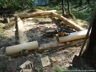 Изградња куће за ловца у таиги