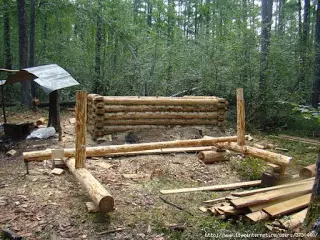 Construír unha casa para un cazador nunha taiga