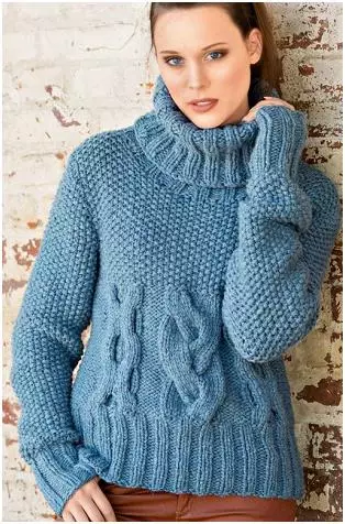 Голям пуловер с Коси: Детски схеми