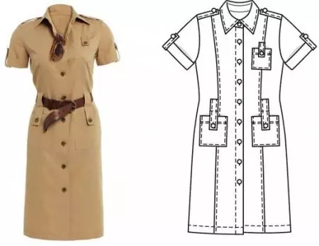 Dress ng Babae - Shirt: Mga pattern ng gusali para sa pagputol at pagtahi