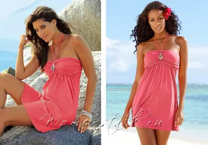 Como coser un vestido de praia feminina coas súas propias mans: patróns dun vestido de praia para cortar e coser