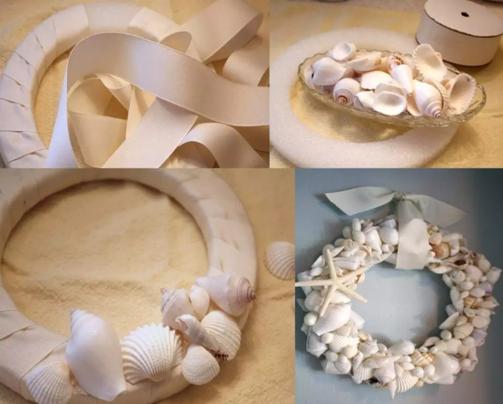 Seashells नवीन वर्षाचे पुष्प स्वत: ला करतात