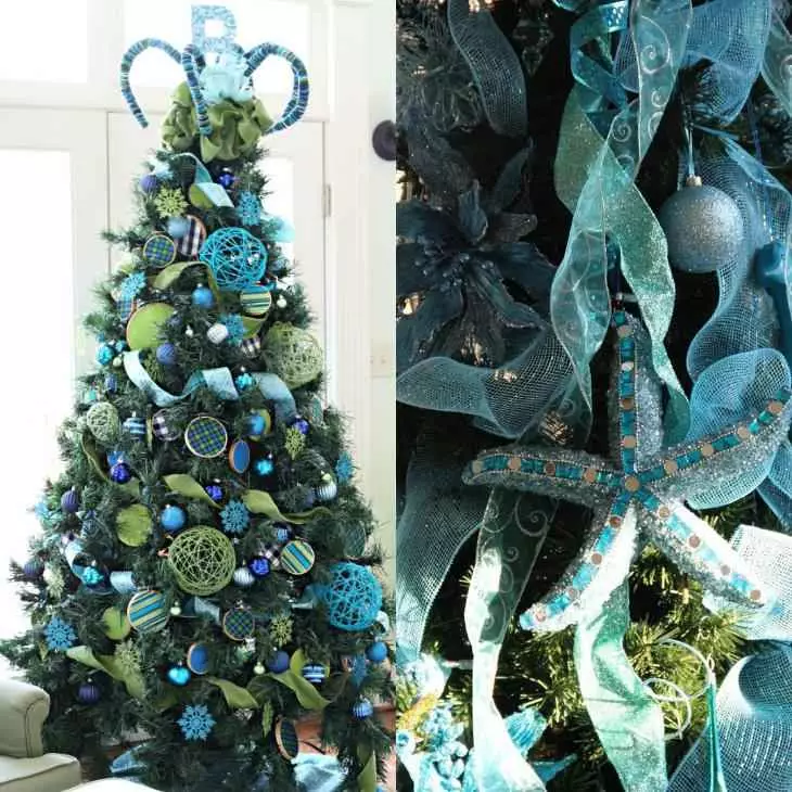 Nápady dekorácie vianočný stromček pre nový rok