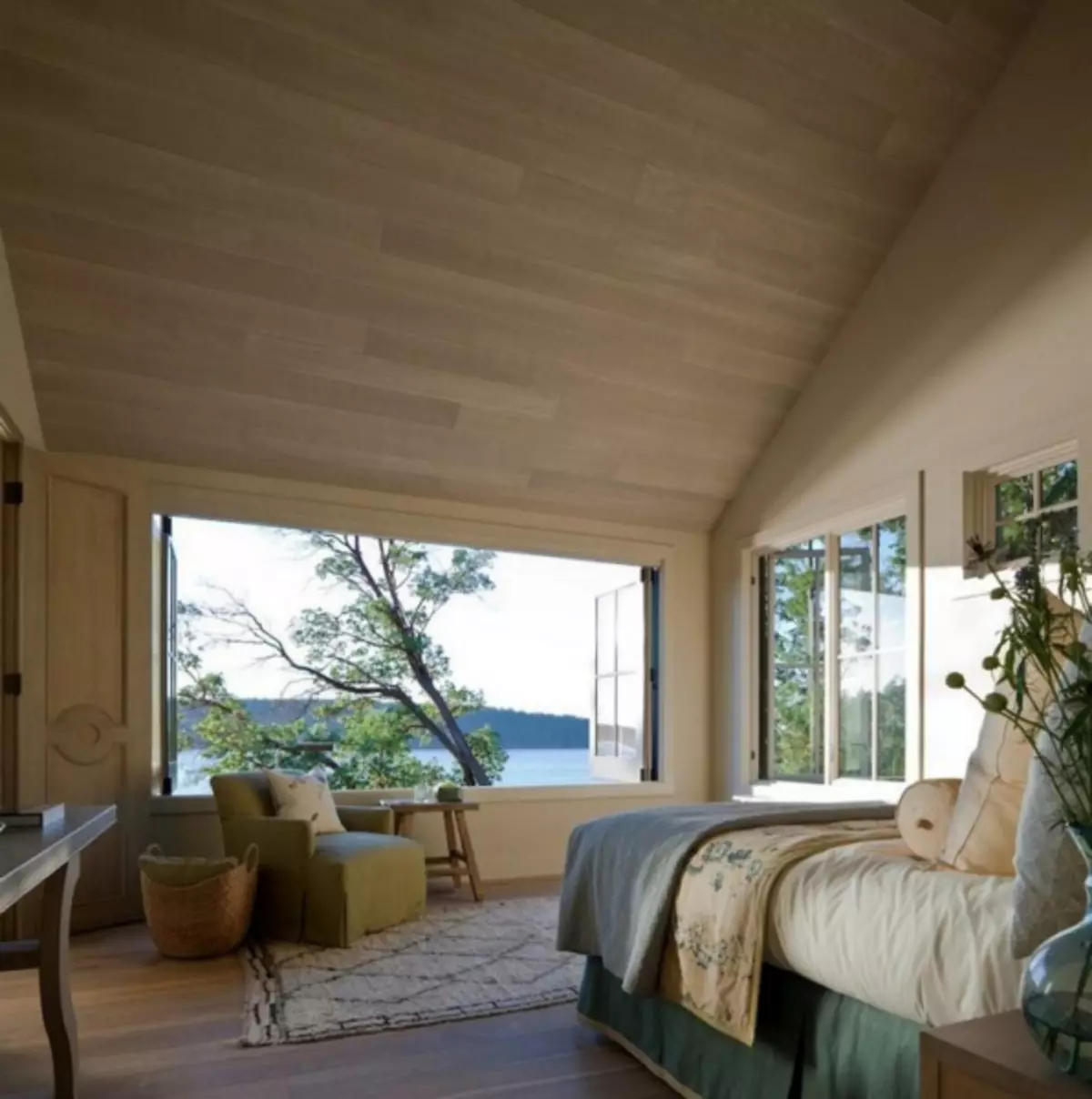 Panoramska okna v notranjosti: prostor v hiši in možnosti za oblikovanje in uporabo pri oblikovanju apartmaja (47 fotografij)
