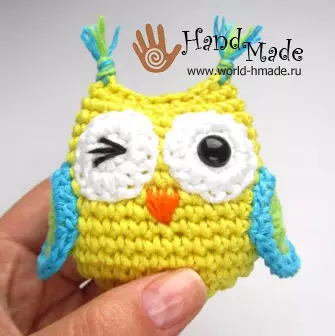 Owl Crochet ar shēmu un aprakstu par maģistra klasi