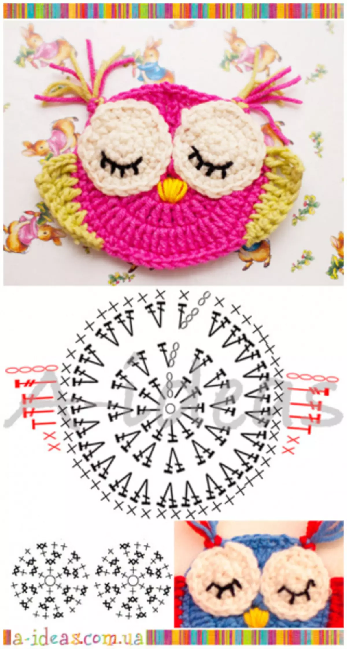 Owl Crochet bi pilanek û danasîna çîna masterê