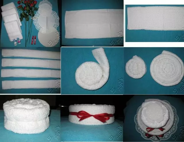 Торта од пешкира то учини сами корак по корак на венчању фотографијама