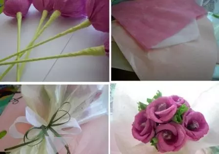 Bouquet de flors amb les seves pròpies mans dels materials primaris el 14 de febrer