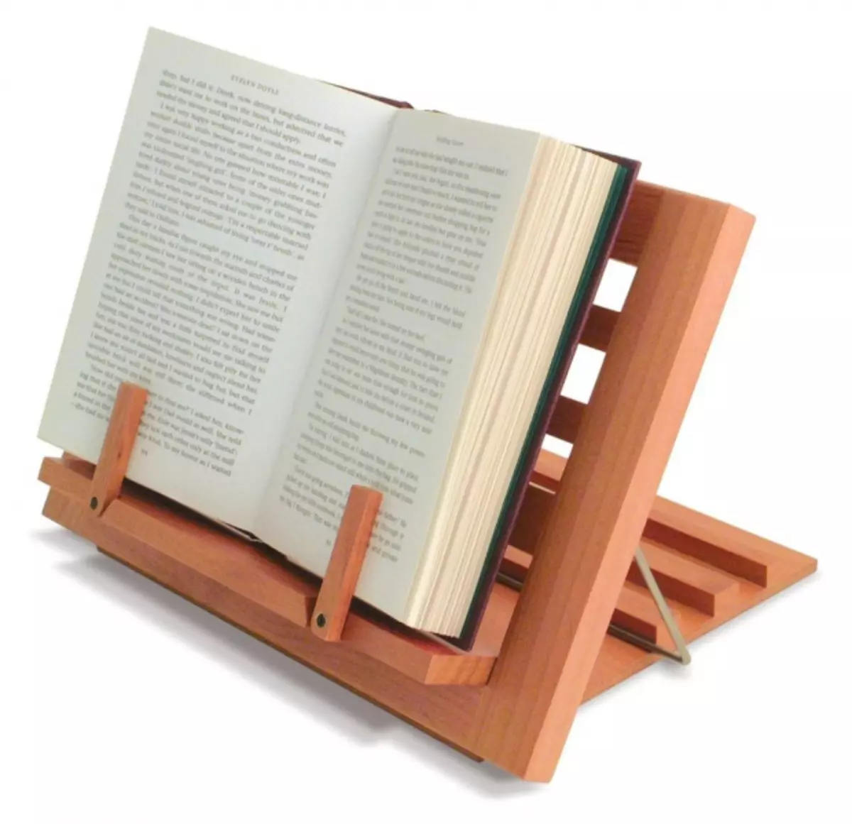 Stand for the book with your own plywood hands and from wire